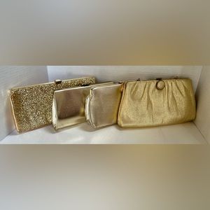 Vintage Gold Clutch Purse Handbag Evening bag Lot of 4